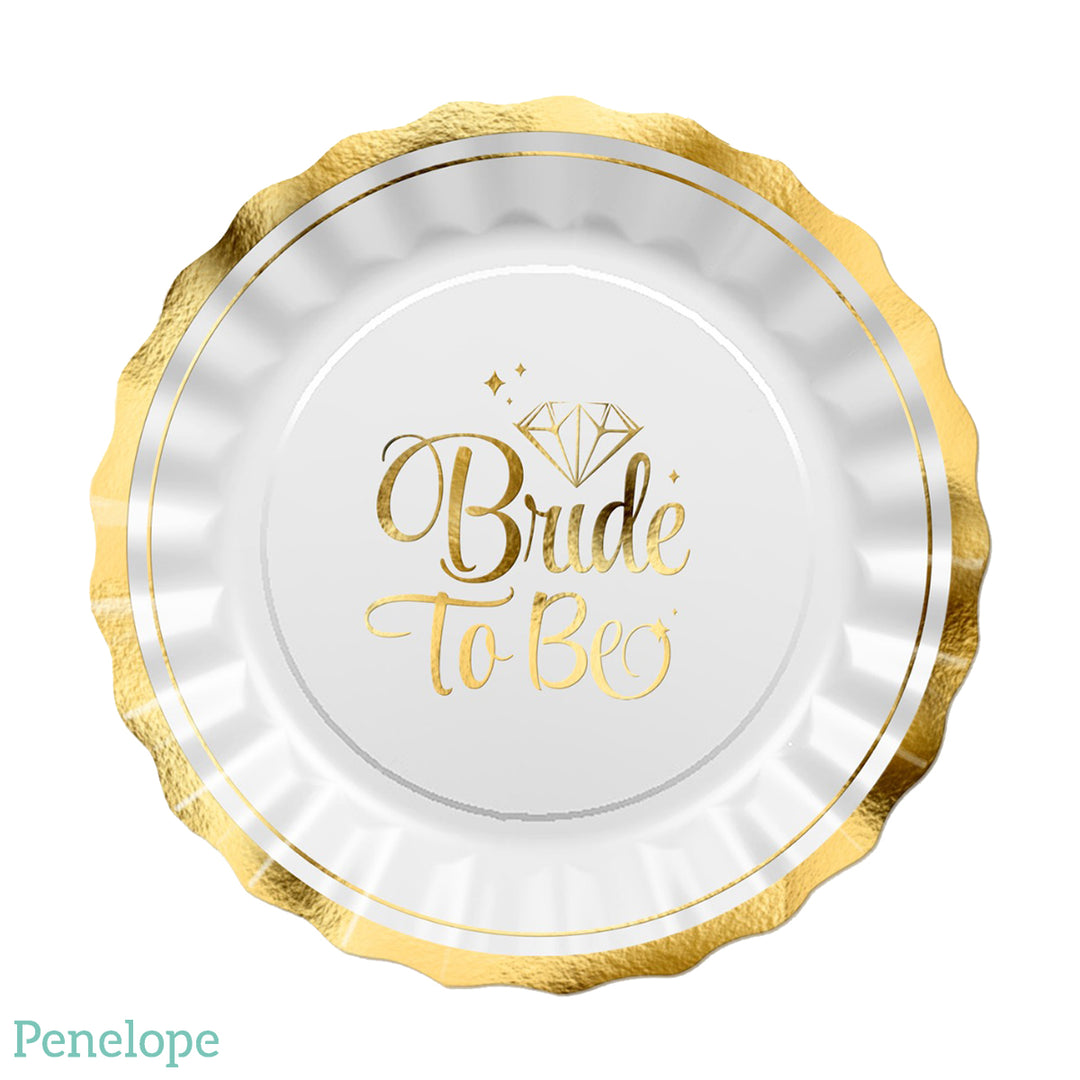 צלחות נייר קטנות Bride To Be - 10 יחידות