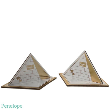 מרכז שולחן מיני פרמידות זהב - 5 יחידות