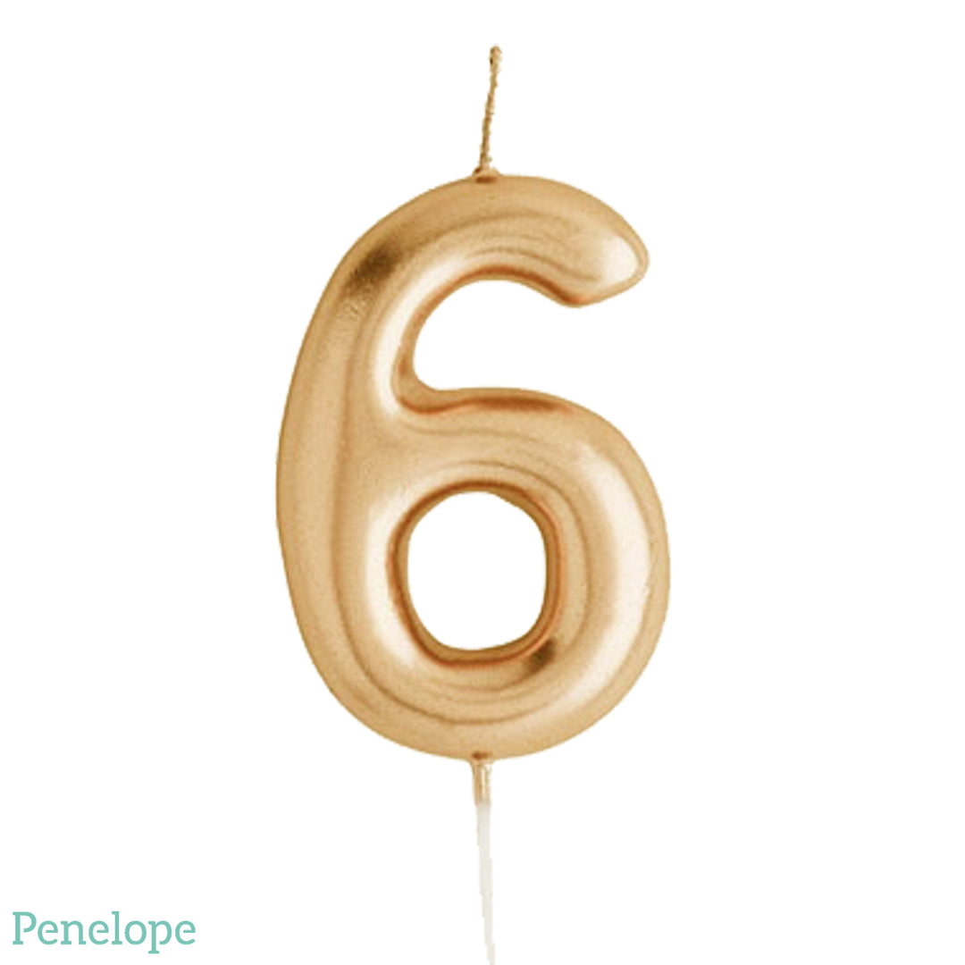 נר מספר 6 זהב
