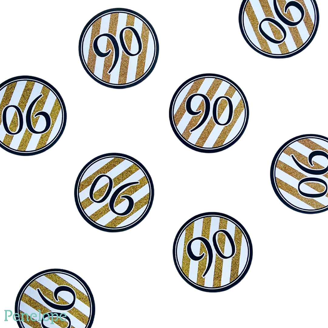קישוטי שולחן 90 שחור זהב - 10 יחידות