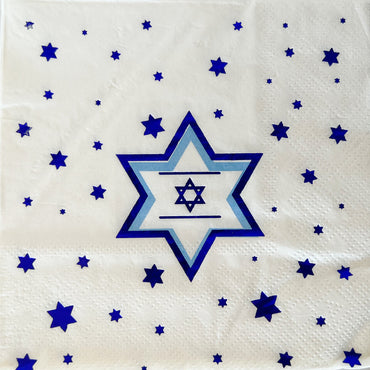 מפיות קוקטייל דגל ישראל - 16 יחידות