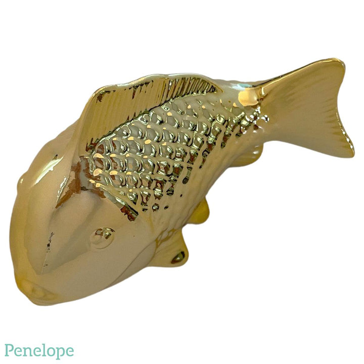 דג קרמיקה זהב לעיצוב - פנלופה