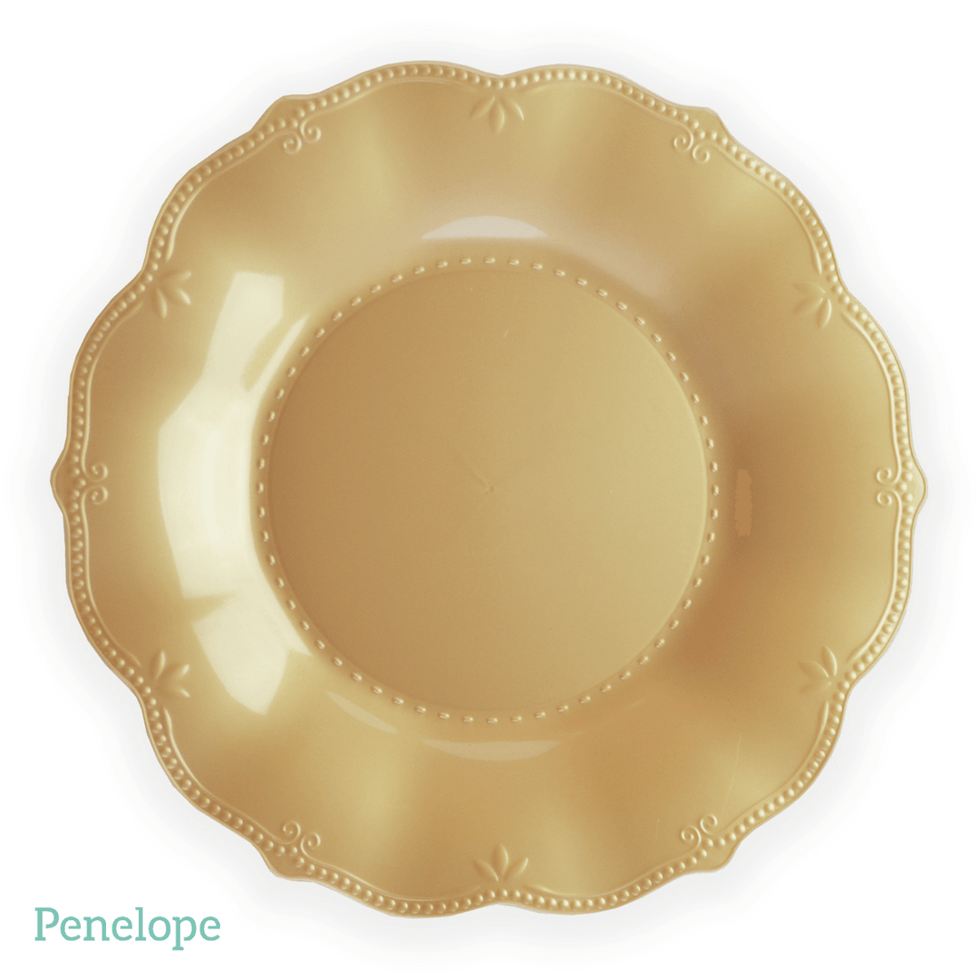 צלחות וינטאג' פרימיום ראשונה זהב - 10 יחידות - penelope