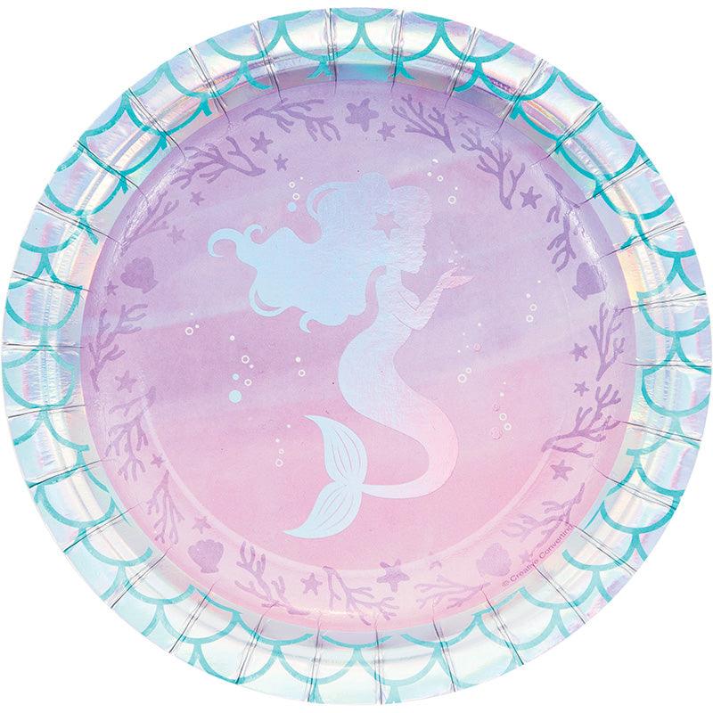 צלחות עוגה בת הים הקסומה - 8 יחידות - penelope
