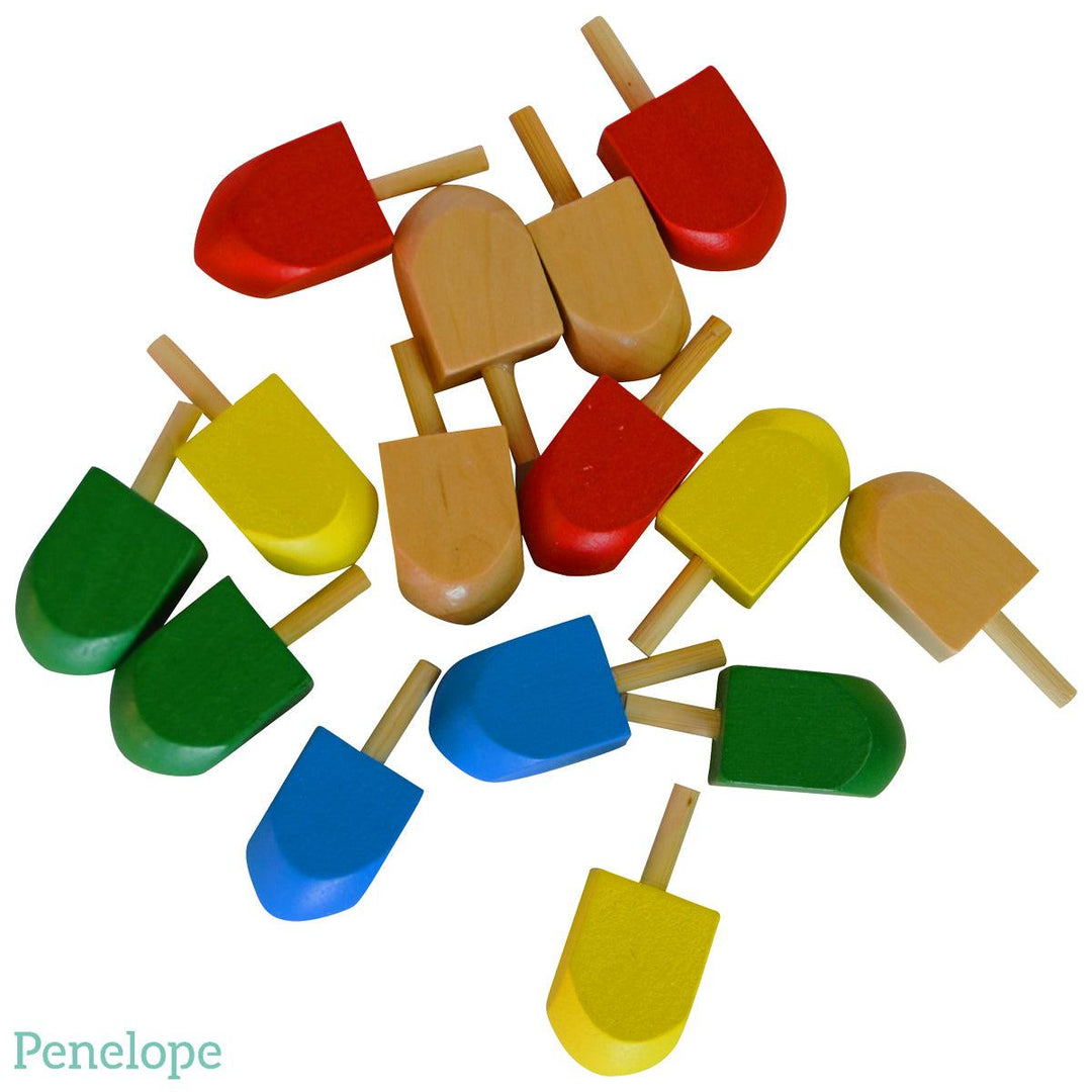 סביבוני עץ צבעוניים - 5 יחידות - penelope