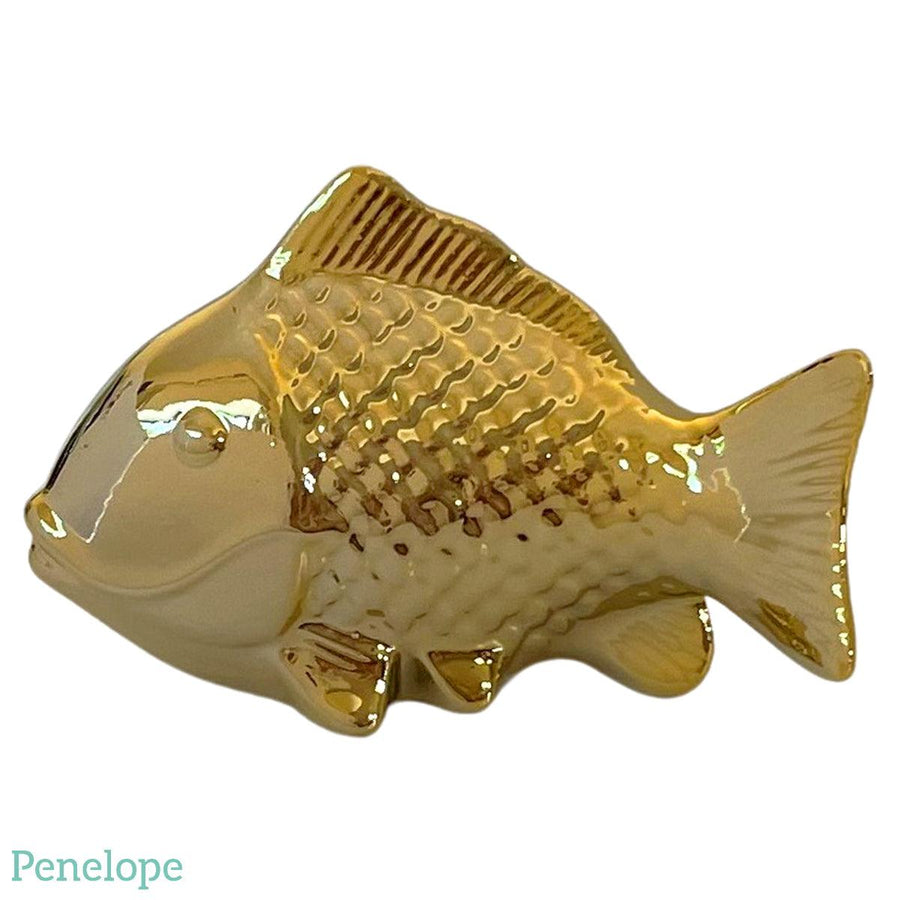 דג קרמיקה זהב לעיצוב - פנלופה