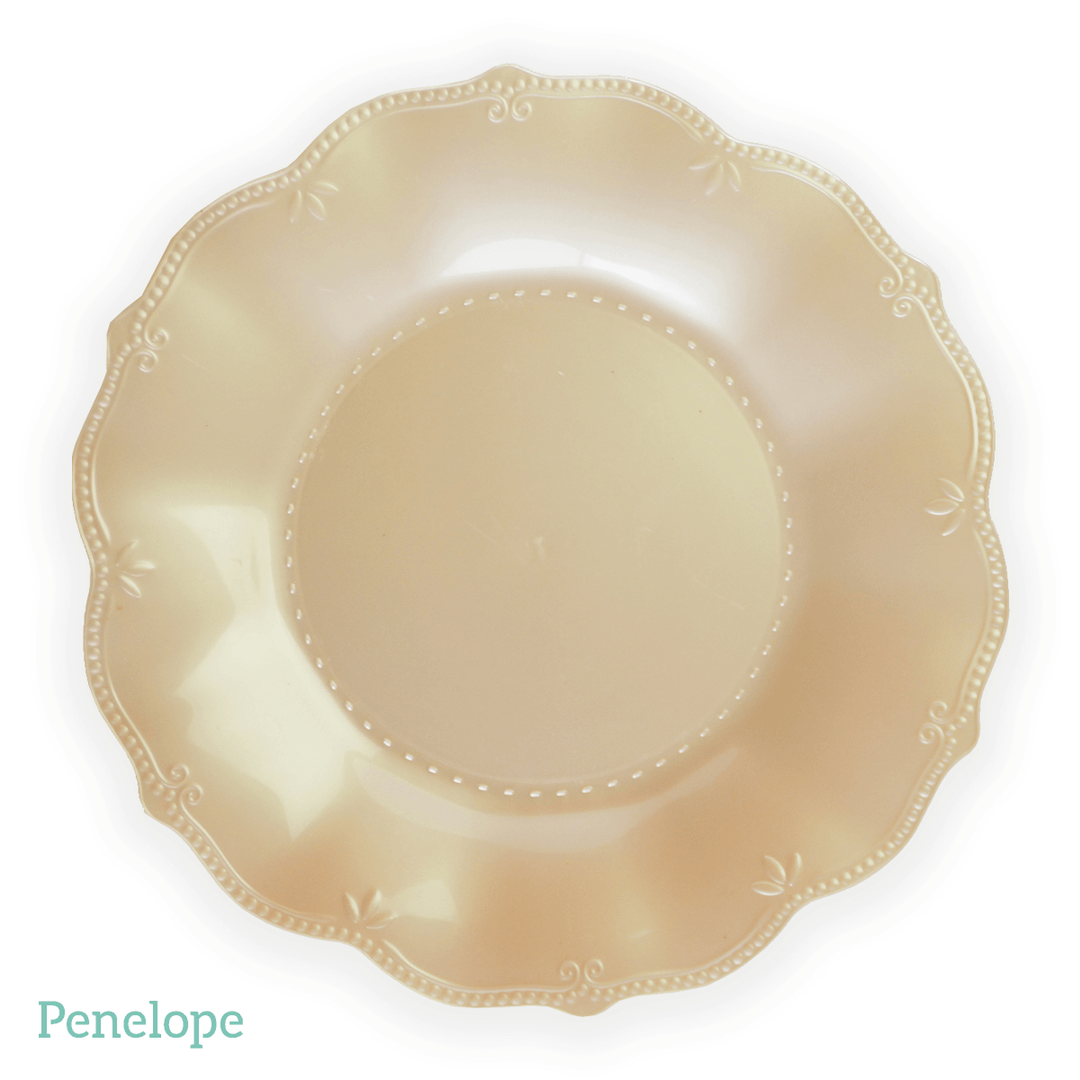 צלחות וינטאג' פרימיום ראשונה קרם - 10 יחידות - penelope