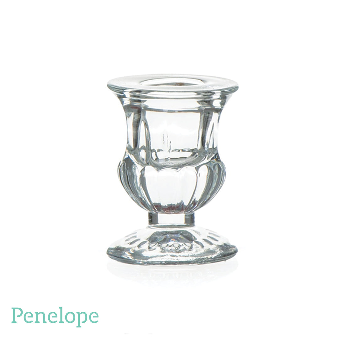 פמוט מיני פסים זכוכית - 6 ס"מ