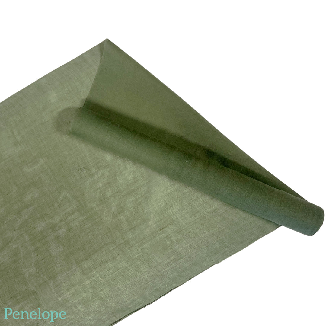 רנר בד כותנה שוויצרית ירוק מעושן - 3 מטר
