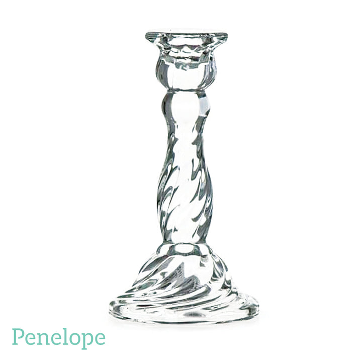 פמוט זכוכית ספירל מהודר 17 ס"מ