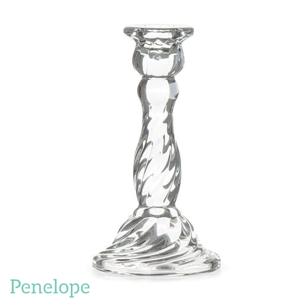 פמוט זכוכית ספירל מהודר 17 ס"מ