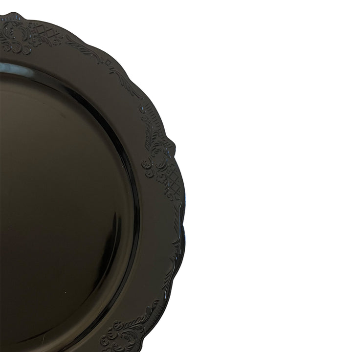 צלחות וינטאג' גדולות שחורות - 10 יחידות