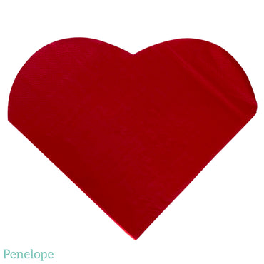 מפיות בצורת לב אדום - 20 יחידות