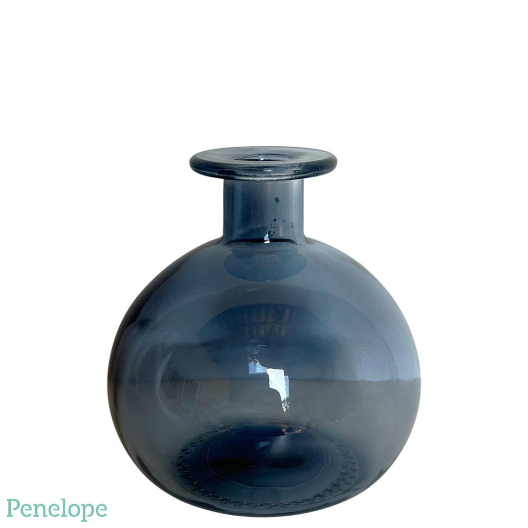 ואזה עגולה זכוכית כחולה - 11 ס"מ