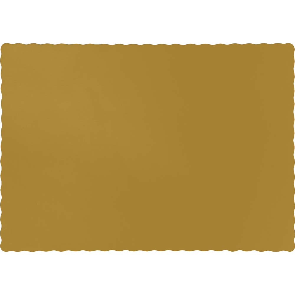 תחתיות נייר מלבן זהב דופן גלים - 50 יחידות