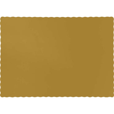 תחתיות נייר מלבן זהב דופן גלים - 50 יחידות