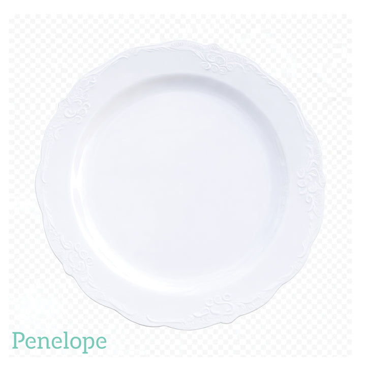 צלחות וינטאג' עוגה לבן - 10 יחידות