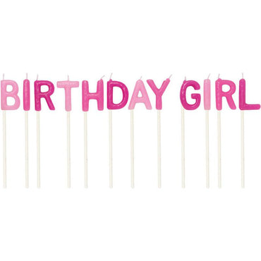 נרות יום הולדת Birthday Girl ורוד - penelope