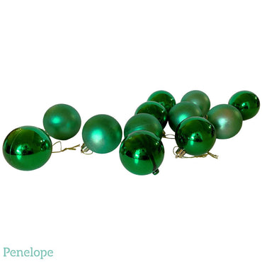 כדורים גליטר ירוק לקישוט עץ אשוח - פנלופה