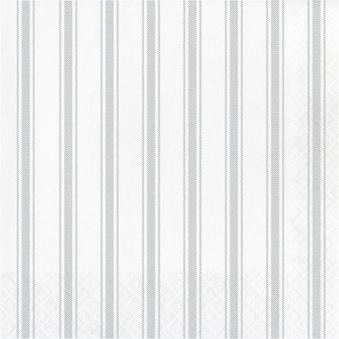 מפיות מעוצבות פסים אפור לבן - 16 יחידות - penelope