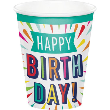 כוסות נייר יום הולדת צבעוני - פנלופה