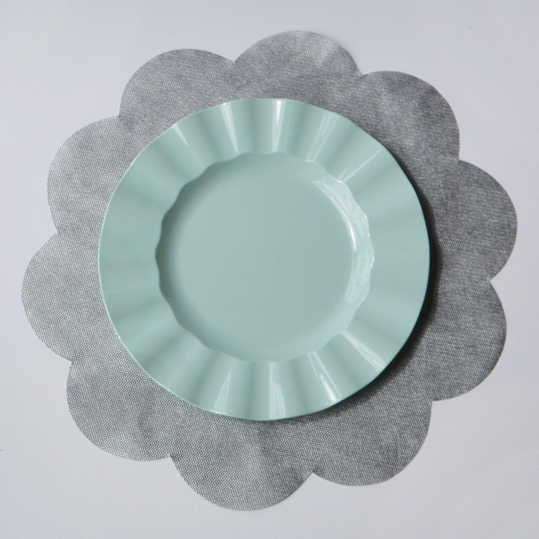 תחתיות פרח דמוי בד כסף - פנלופה