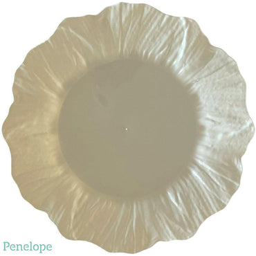 צלחות פלסטיק פרח קרם - פנלופה