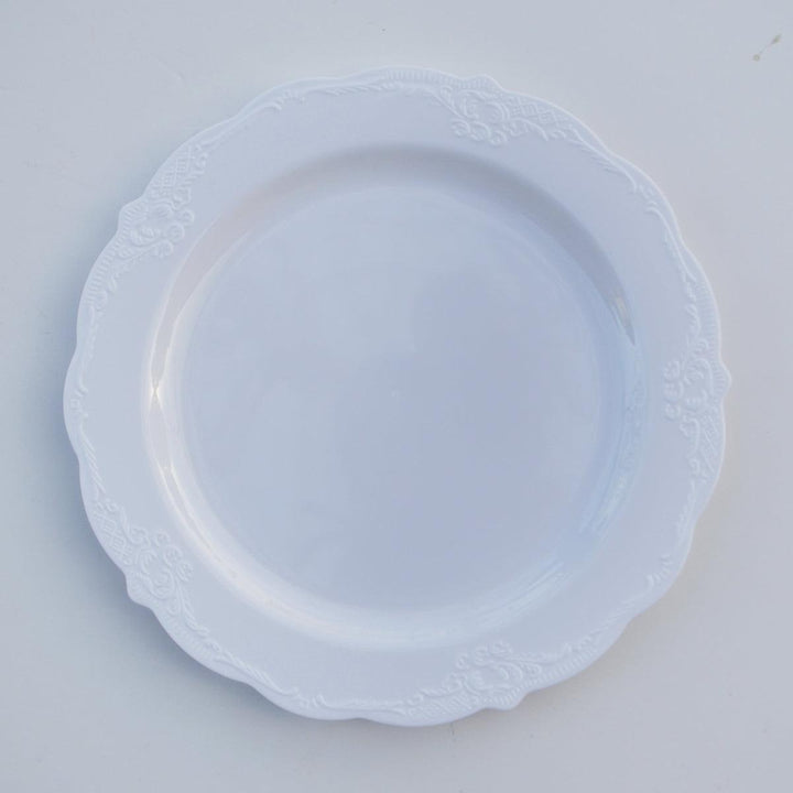 צלחות וינטאג' עוגה לבן - 10 יחידות - penelope