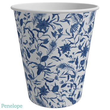 כוסות פנלופה טווס פרחוני כחול - 25 יחידות
