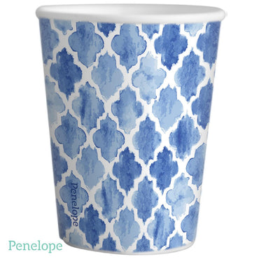 כוסות נייר דפוס אריחים כחולים - פנלופה