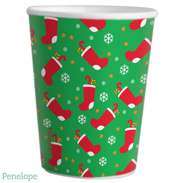 כוסות נייר פנלופה גרבי סנטה - 25 יחידות - penelope