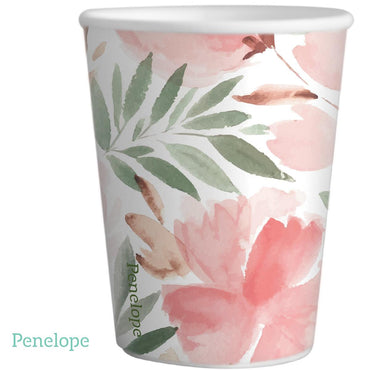 כוסות נייר פנלופה פרחי מים גדולים - 25 יחידות - penelope