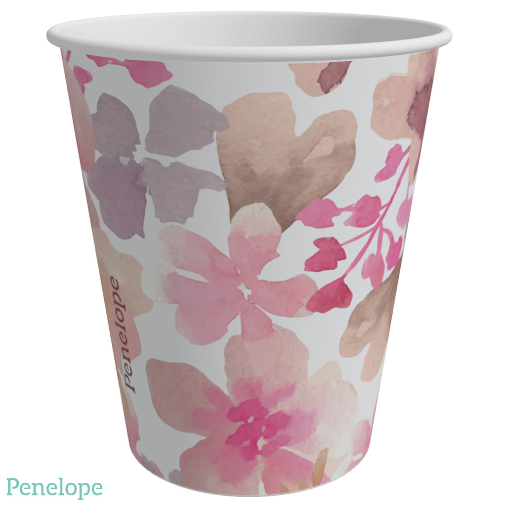 כוסות פנלופה פרחי מים בגווני ורוד וסגול - 20 יחידות