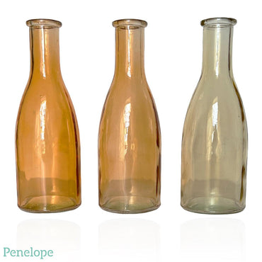 בקבוקי זכוכית בגווני כתום - פנלופה
