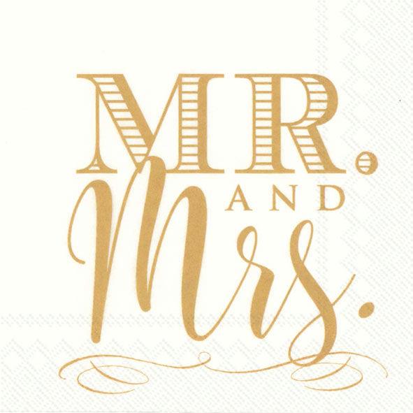 מפיות קוקטייל Mr & Mrs - 20 יחידות - penelope