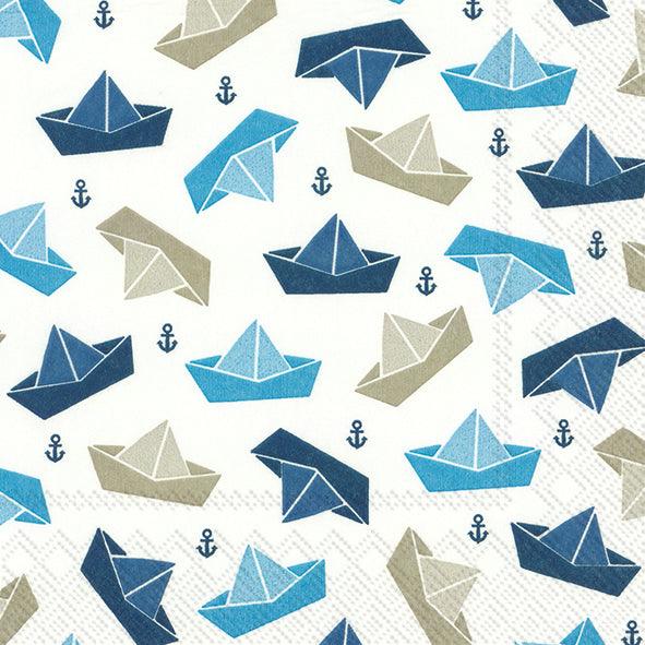 מפיות סירות נייר כחול ובז' - פנלופה