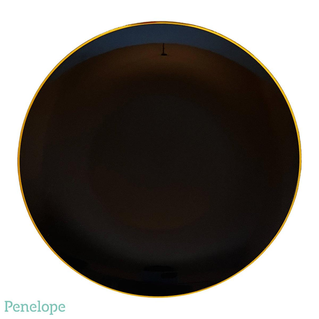 צלחות פלסטיק שחור פס זהב - פנלופה