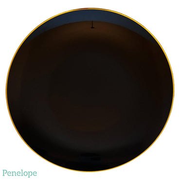 צלחות פלסטיק שחור זהב - פנלופה