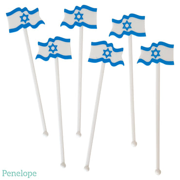 בוחשנים לקוקטייל דגל ישראל - 6 יחידות
