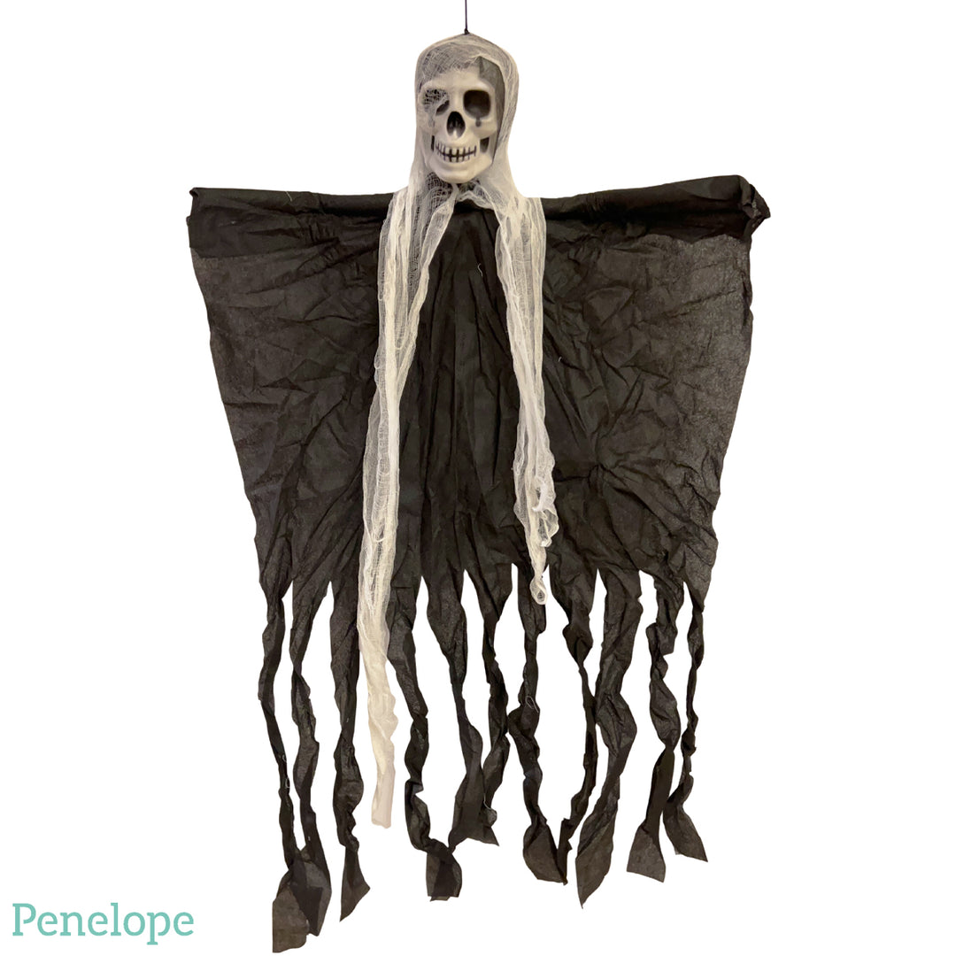 שלד מכשפה שחורה לתלייה - כ-90 ס"מ
