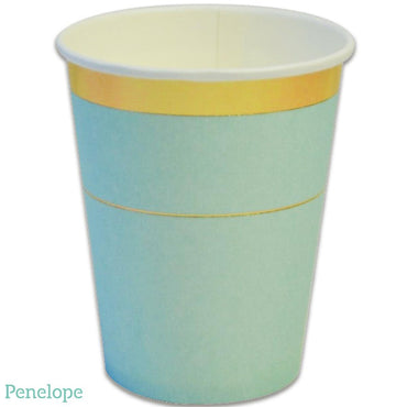 כוס ירוק מנטה פס זהב - פנלופה